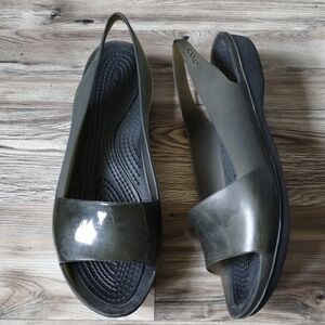 Crocs Colorblock Slingback Sandal Smokey Green Women's Size 8